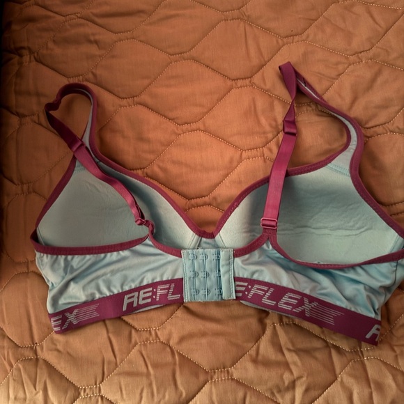 Reflex Size 1X Bra Active  Wire Free Blue Purple Women’s  Bra Comfort - Picture 4 of 11
